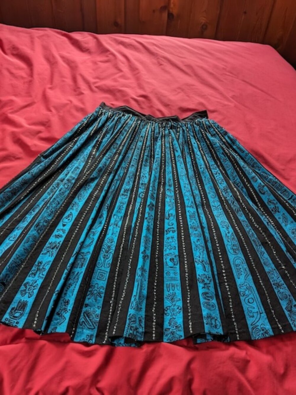 Vintage hand-painted sequined mexican skirt